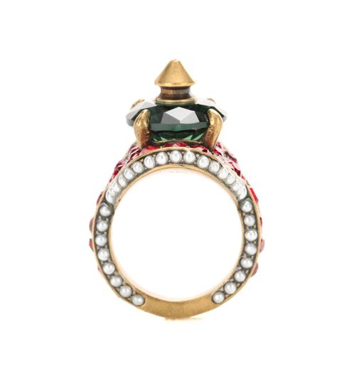 gucci embellished black ring